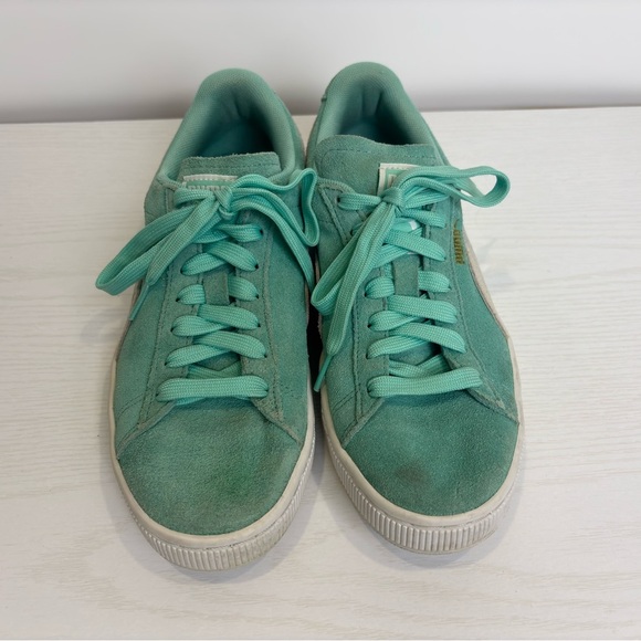 Puma Mint Green Suede Sneakers - Picture 2 of 6